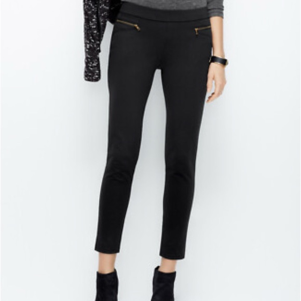 Ann Taylor Petite Black pull on pants